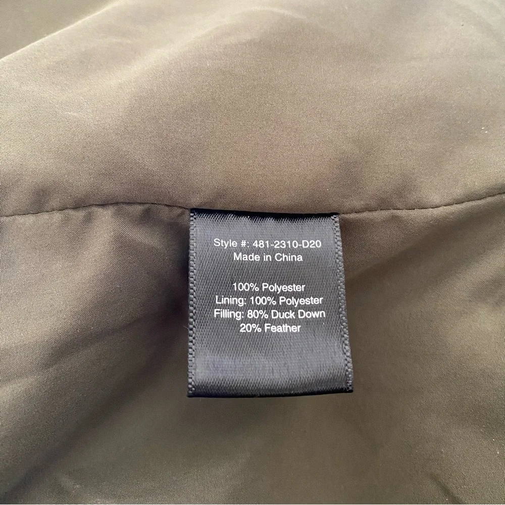Jenni Kayne Olive Green Puffer Coat Jacket Down Filled Quilted Mid Length: XS - Picture 14 of 15